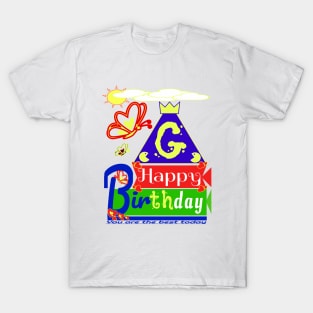 Happy Birthday Alphabet Letter (( G )) You are the best today T-Shirt